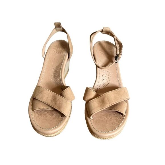 Ugg Suede Slingback Nyssa Wedge Sandals Tan Size 6 - Picture 4 of 10